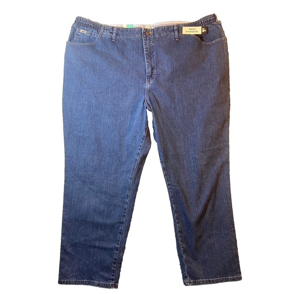 Lee At the Waist Denim Jeans 28W Petite Pepper Stone NWT 46 x 28.5 Side Elastic